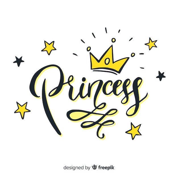 Fondo de lettering de princesa