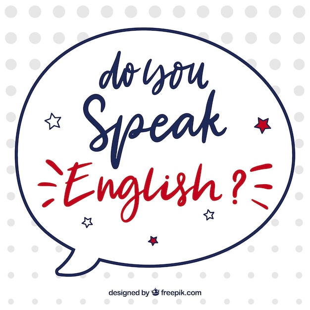 Fondo de lettering de usted habla inglés
