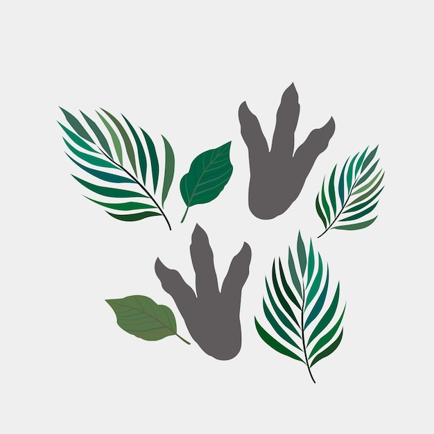 Fondo lfat transparente con elemento simple Huellas grandes de Dino