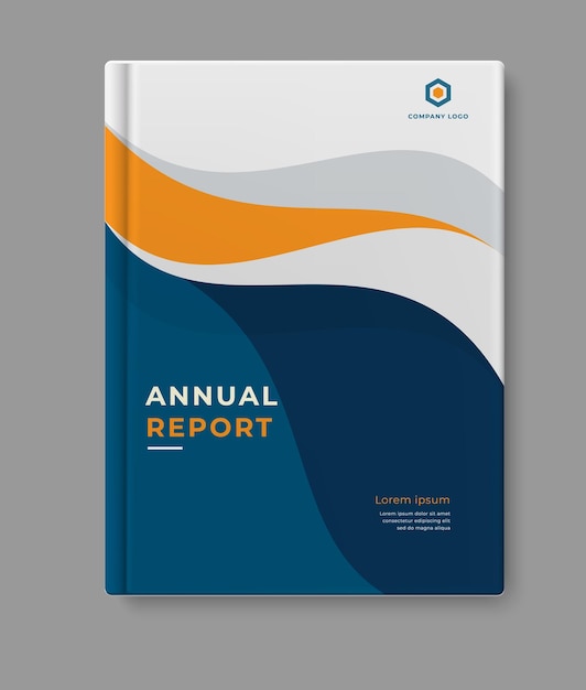 Fondo de libro de portada de plantilla de informe anual