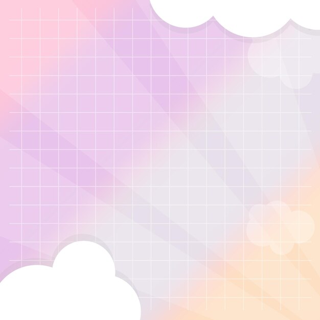 El fondo lindo de corazones y nubes Vector