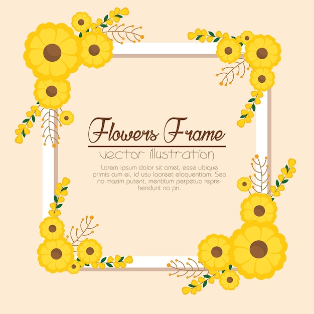 Fondo lindo marco de flores