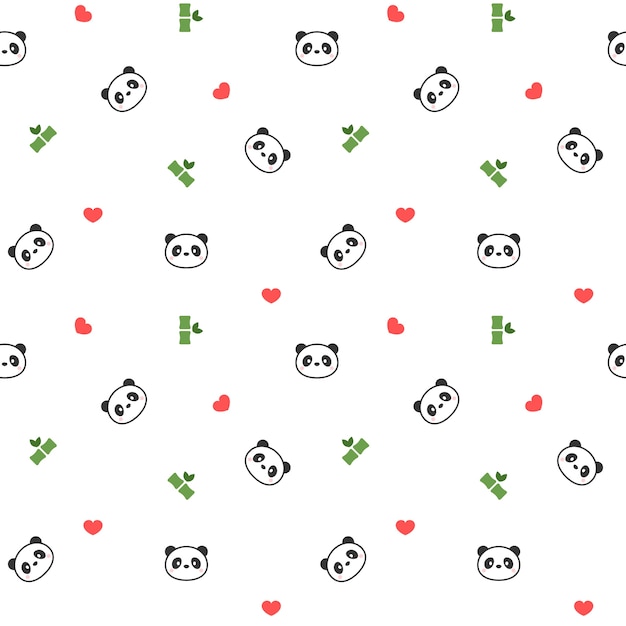 Fondo lindo Panda de patrones sin fisuras