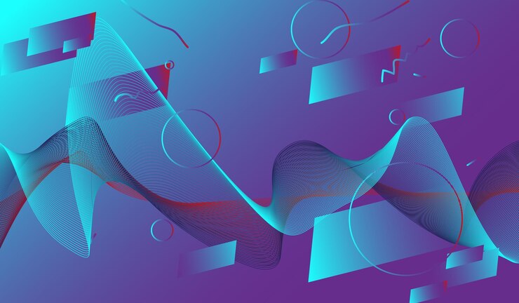 Vector fondo de línea abstracta degradado vibrante futurista estilo de diseño de forma fluida para banner de sitios web