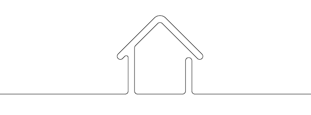 Fondo de una línea de casa Icono de casa de una línea Icono de casa vectorial