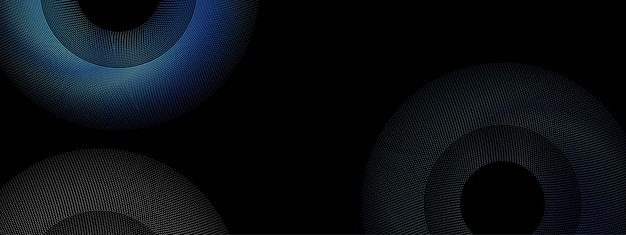 Fondo de línea de círculo que fluye negro