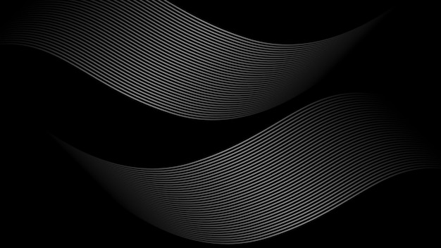 Fondo de línea de color blanco abstracto sobre negro