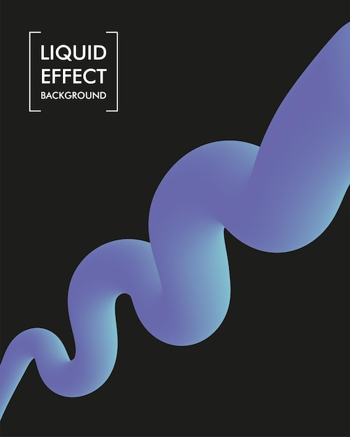 Fondo de línea colorida de efecto líquido 3d abstracto Ilustración de arte vectorial Fluidos degradados en colores pastel