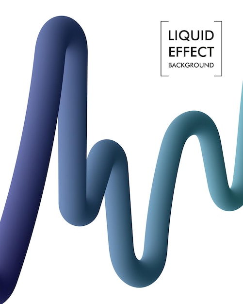 Vector fondo de línea colorida de efecto líquido 3d abstracto ilustración de arte vectorial fluidos degradados en colores pastel