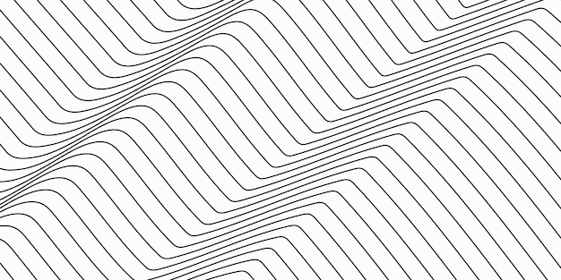 Fondo de línea geométrica simple arte de línea de movimiento en blanco y negro diseño de telón de fondo abstracto dinámico