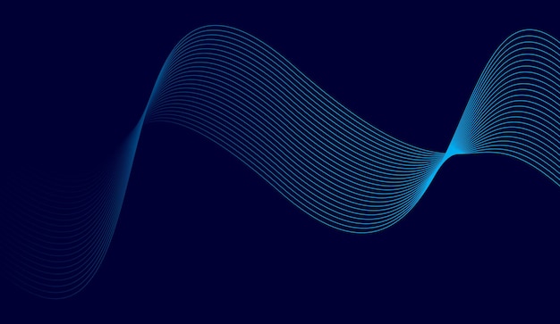 Fondo de línea de onda azul Línea de onda de flujo abstracto
