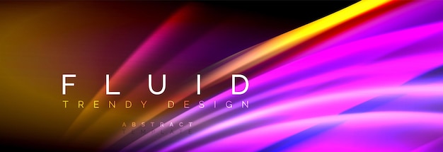 Fondo de línea de onda de color fluido plantilla de diseño abstracto de moda para presentación de negocios o tecnología cartel de Internet o papel tapiz de portada de folleto web