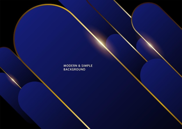 Fondo de línea oscura y dorada, fondo de vector elegante moderno