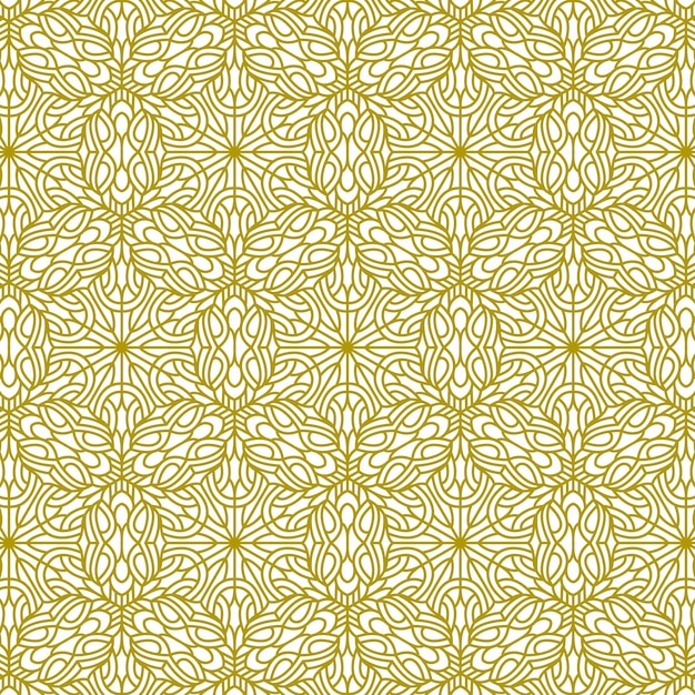 fondo de línea de patrón de oro de mandala étnico moderno