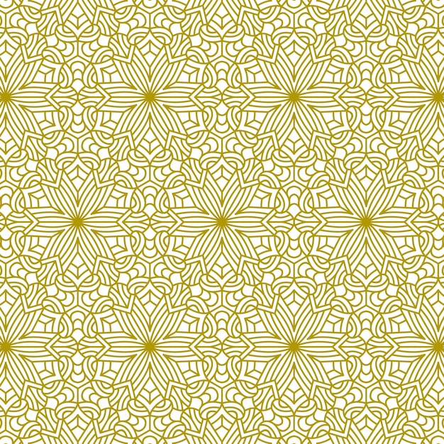 fondo de línea de patrón de oro de mandala étnico moderno