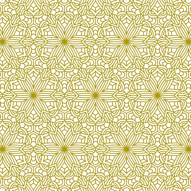 fondo de línea de patrón de oro de mandala étnico moderno