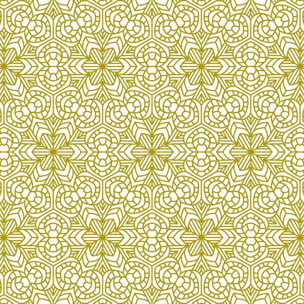 fondo de línea de patrón de oro de mandala étnico moderno