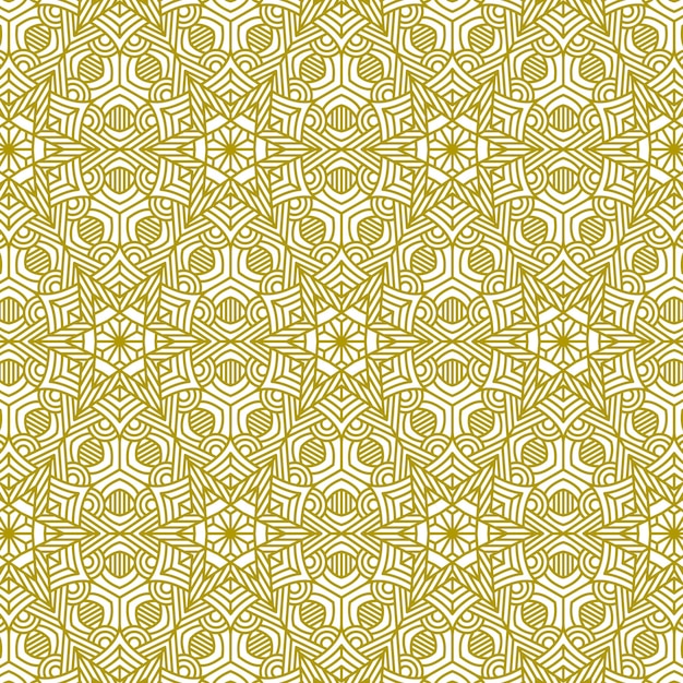 Fondo de línea de patrón de oro de mandala étnico moderno