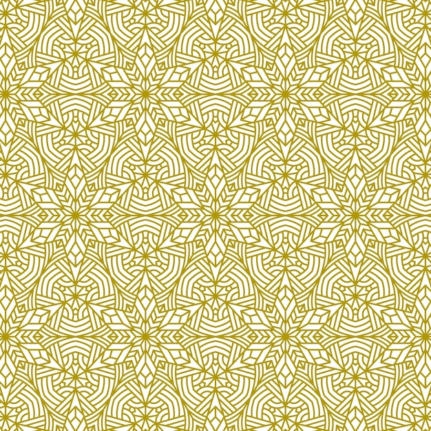 fondo de línea de patrón de oro de mandala étnico moderno