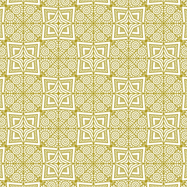 fondo de línea de patrón de oro de mandala étnico moderno