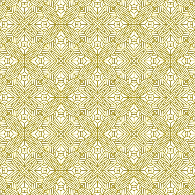 Fondo de línea de patrón de oro de mandala étnico moderno