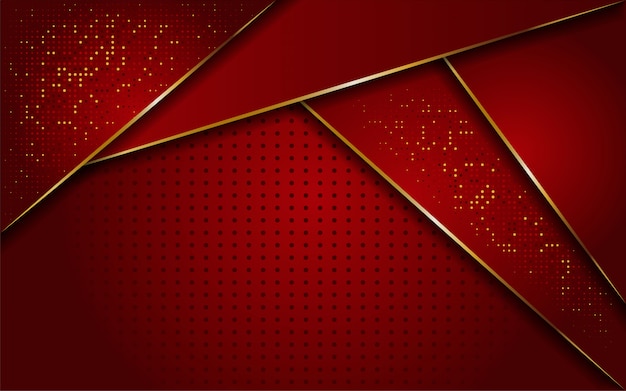 Fondo de línea roja y dorada de lujo
