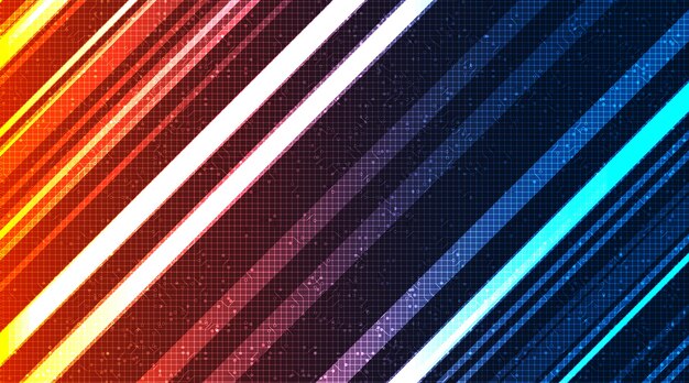 Fondo de línea de tecnología colorida, concepto digital y ligero.