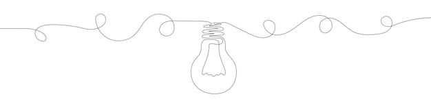 Fondo lineal de bombilla Un dibujo de línea continua de un signo de bombilla