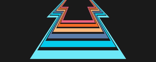 Fondo lineal colorido al estilo de los años 70 Panel retro con rayas de arco iris Plantilla para carteles pancartas elementos decorativos y arte de pared Diseño y idea de creatividad