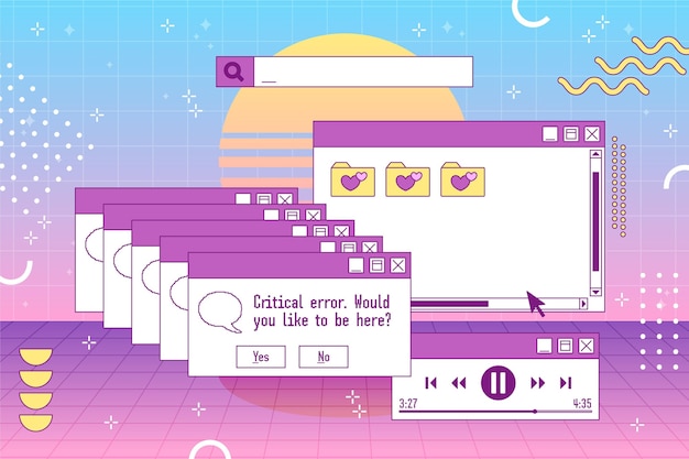 El fondo lineal de las ondas de vapor vintage
