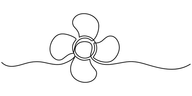 Fondo lineal del ventilador Un dibujo de línea continua del ventilador Ilustración vectorial Icono del ventilador aislado