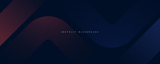 Fondo de líneas brillantes azules y naranjas abstractas Vector de diseño de formas geométricas modernas