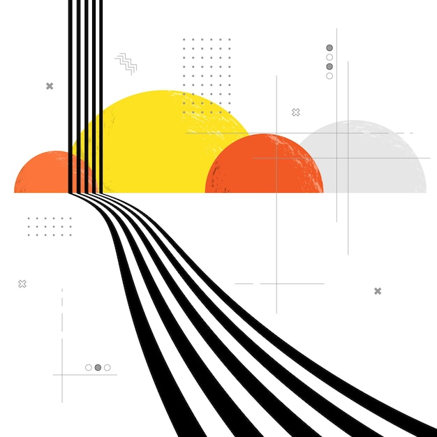 Fondo de líneas de círculo geométrico abstracto