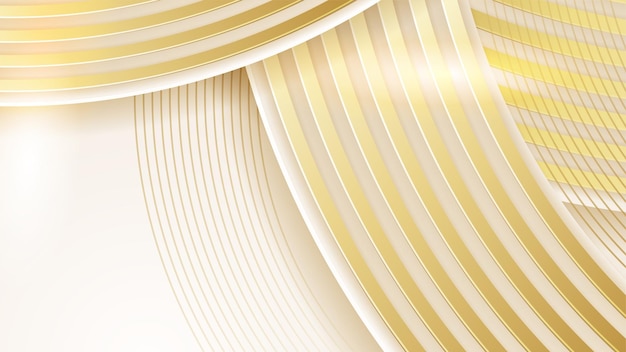 Fondo de líneas de curva de onda dorada suave abstracta