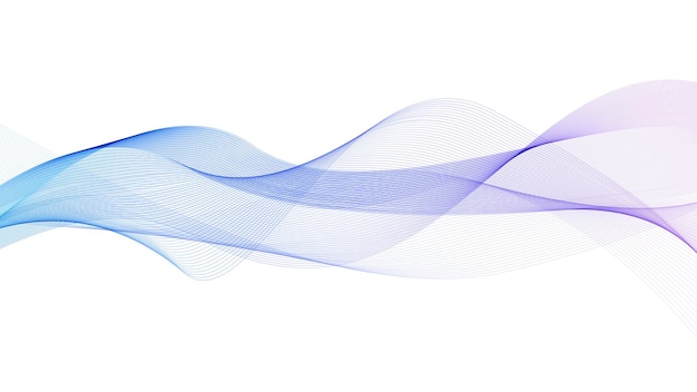 Fondo de líneas curvas de onda de degradado azul y púrpura