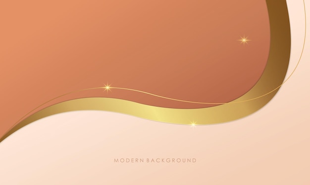 Fondo de líneas de onda de oro abstracto