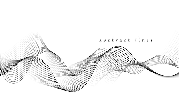 Fondo de líneas de onda que fluye abstracto de vector. Elemento de diseño para presentación. plantilla de sitio web