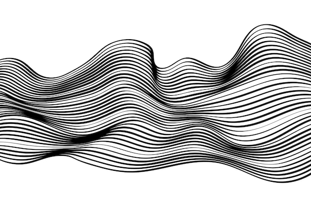 fondo de líneas onduladas abstractas negras y blancas