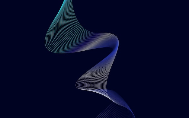 Fondo de líneas onduladas de degradado azul abstracto