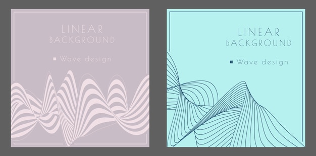 Fondo de líneas onduladas diseño abstracto plantillas interiores pancartas carteles volantes la idea de embalaje de productos impresiones y creatividad