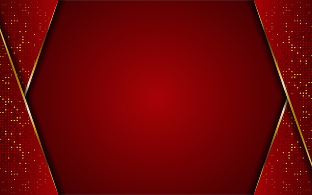 Fondo de líneas rojas y doradas abstractas lujosas modernas. Elegante fondo moderno.