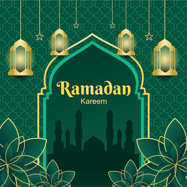 Vector fondo de linterna de ramadán kareem