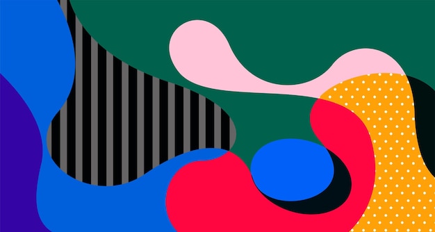 Fondo líquido y fluido abstracto colorido vectorial para banner de redes sociales