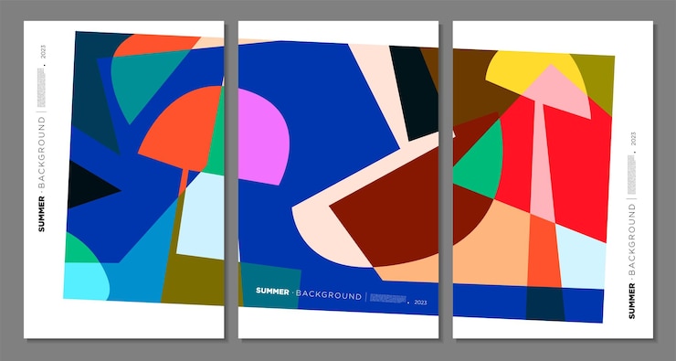 Vector fondo líquido y geométrico abstracto colorido vectorial para el festival de verano