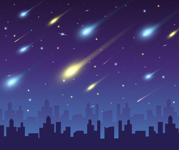 Vector fondo de lluvia de meteoros