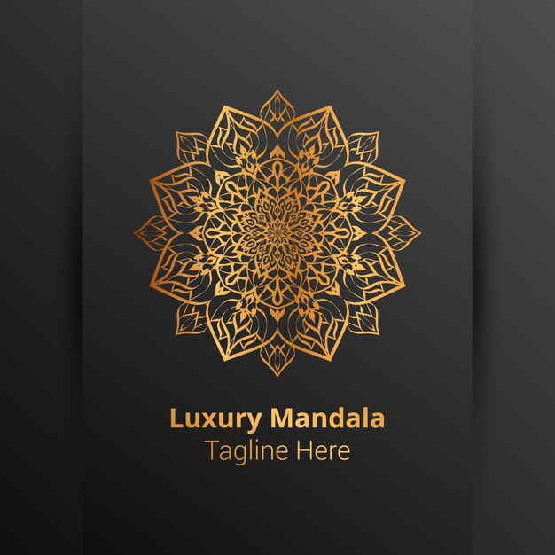 Vector fondo de logotipo de mandala ornamental de lujo, estilo arabesco.