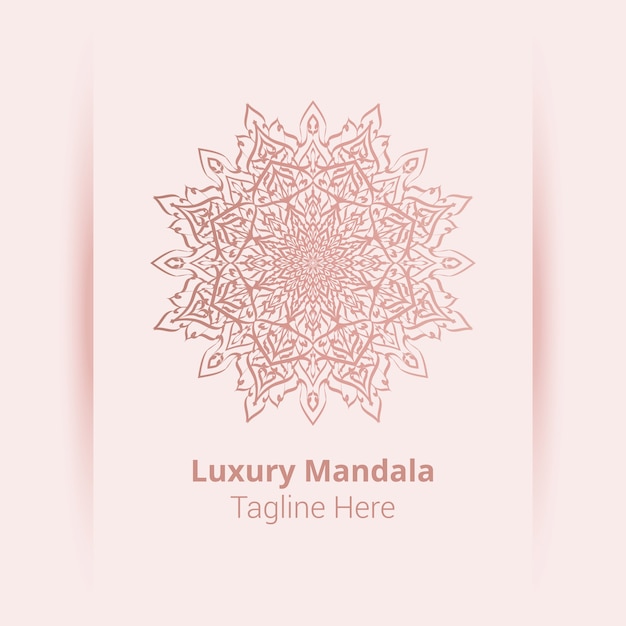 Fondo de logotipo de mandala ornamental de lujo, estilo arabesco.