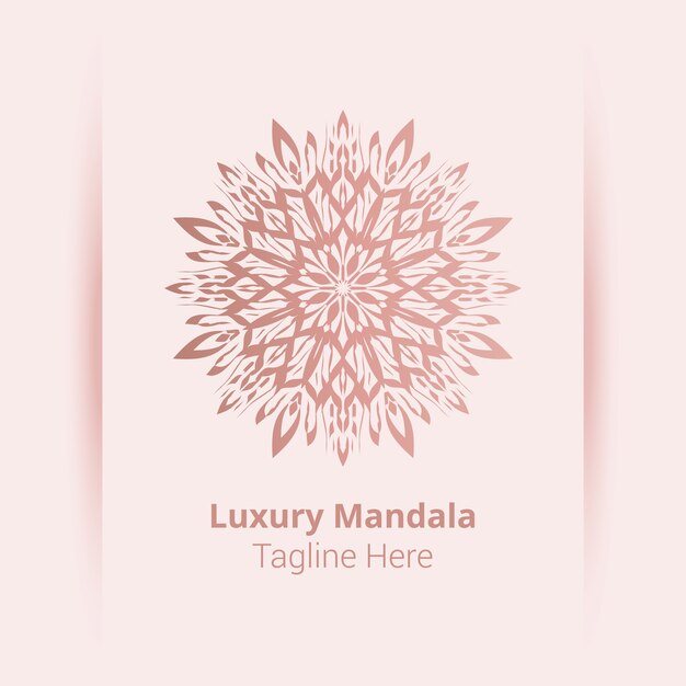 Fondo de logotipo de mandala ornamental de lujo, estilo arabesco.