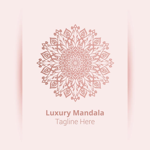 Fondo de logotipo de mandala ornamental de lujo, estilo arabesco.