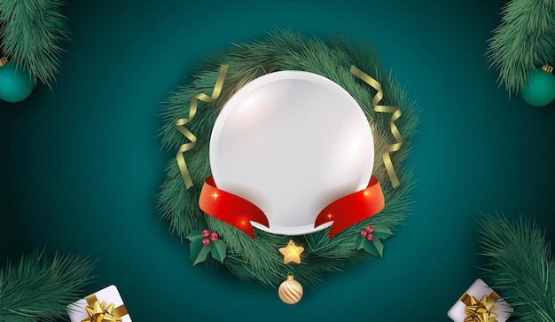 Fondo de logotipo de Navidad con verde